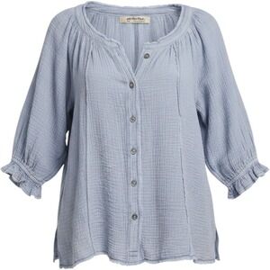 Free People We The Free Lucy Cotton Button Swing Blouse Twinkling Perry S NWT